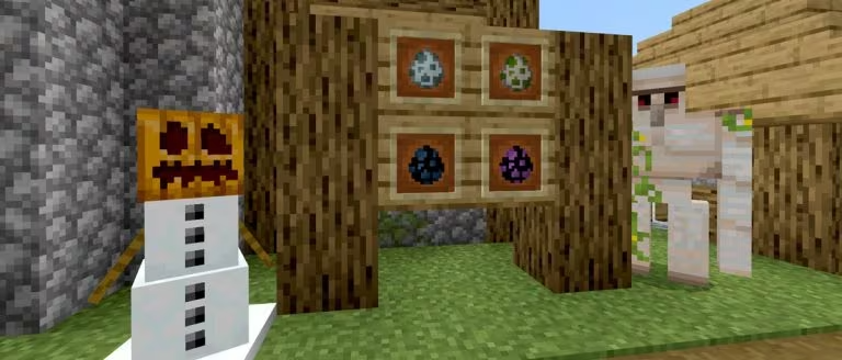 Minecraft screenshot with spawn eggs