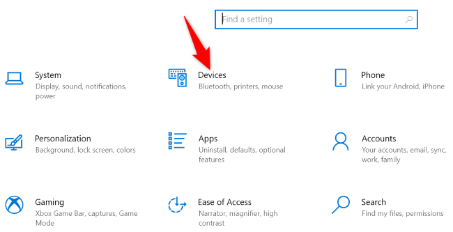 Click "Devices" in Settings.
