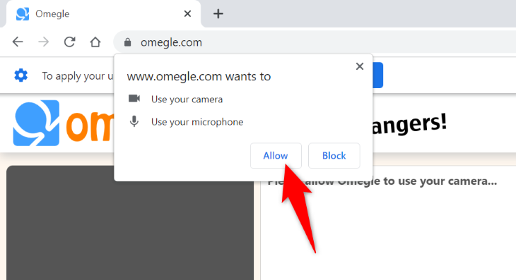 Choose "Allow" in Chrome.