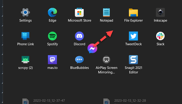 Windows 11 move Start Menu icons.