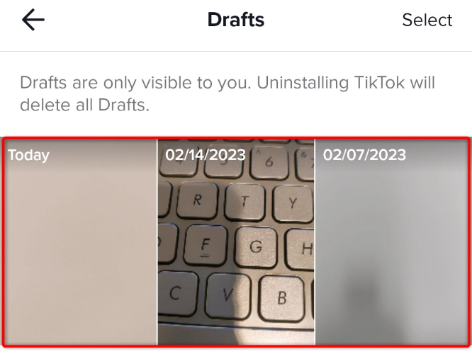 Select a draft video.