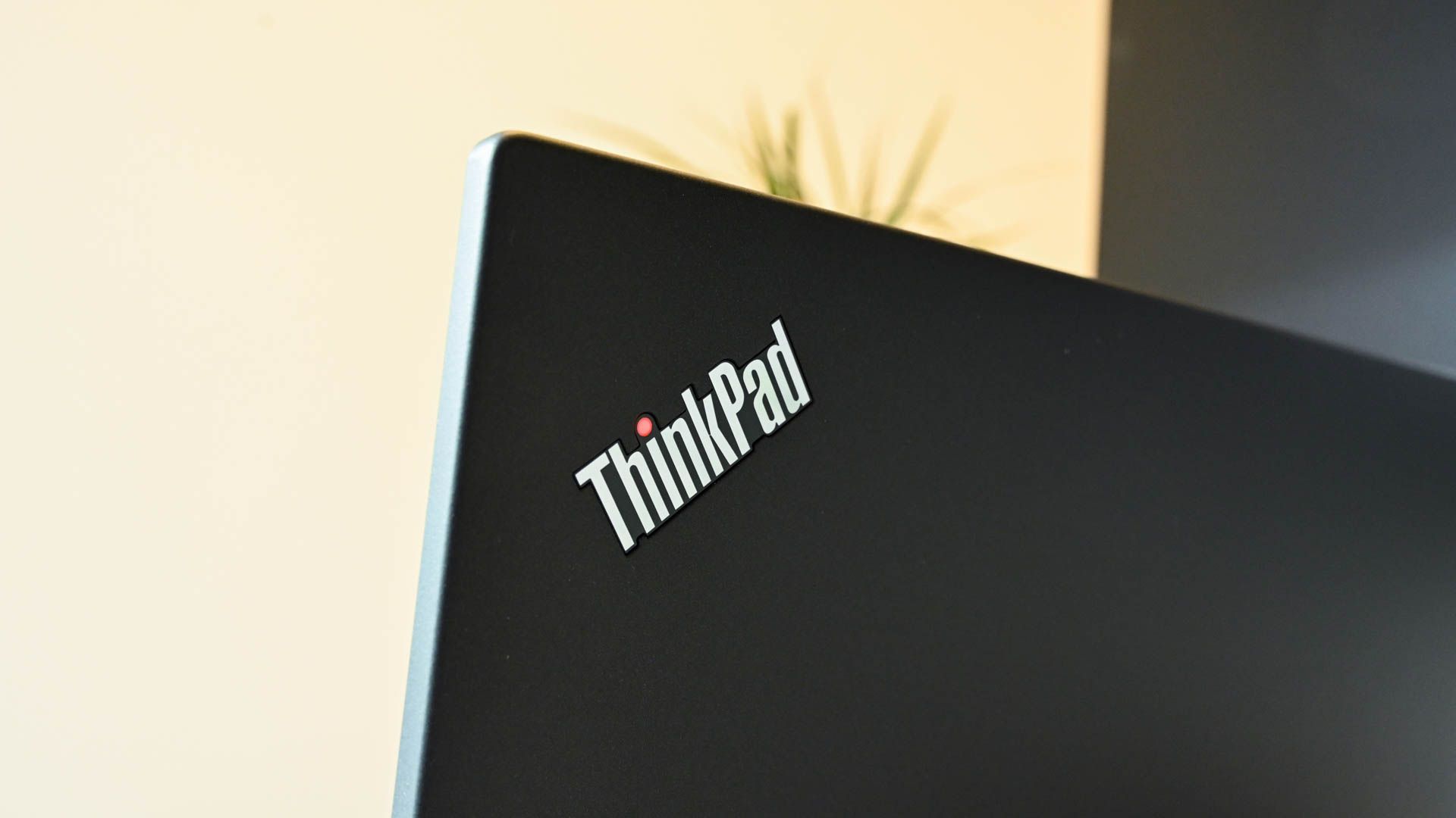 A close up of the ThinkPad logo.