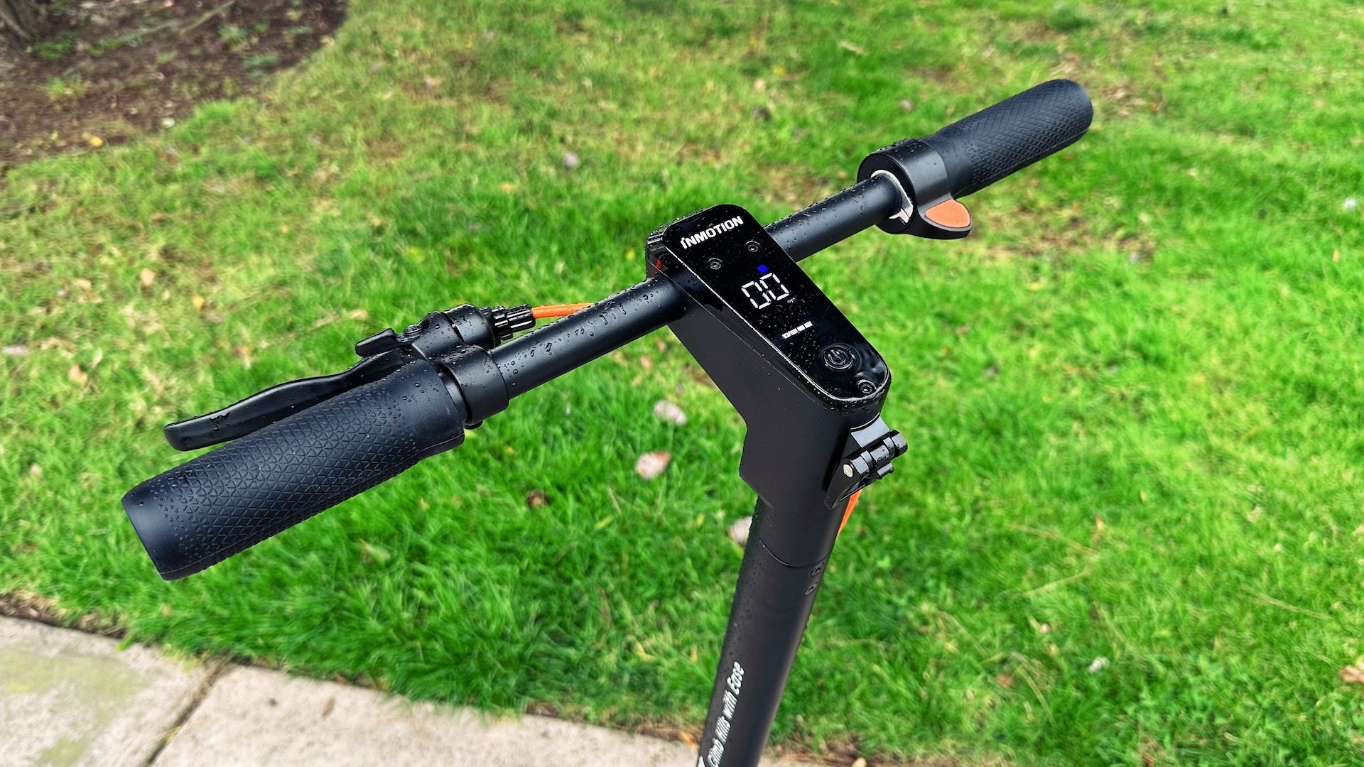 Close up of the scooter&rsquo;s display where speed is shown