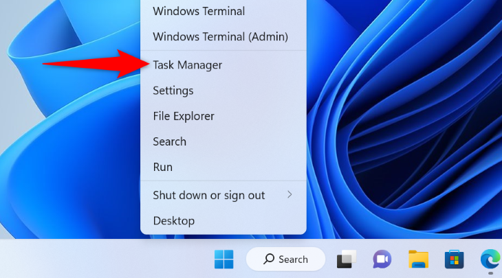 Select "Task Manager."