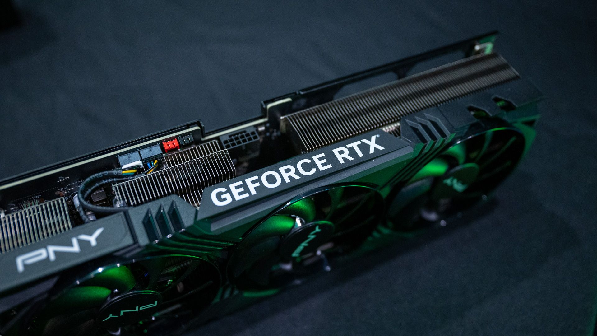 Nvidia GeForce RTX logo on a 4070 Ti gaming GPU