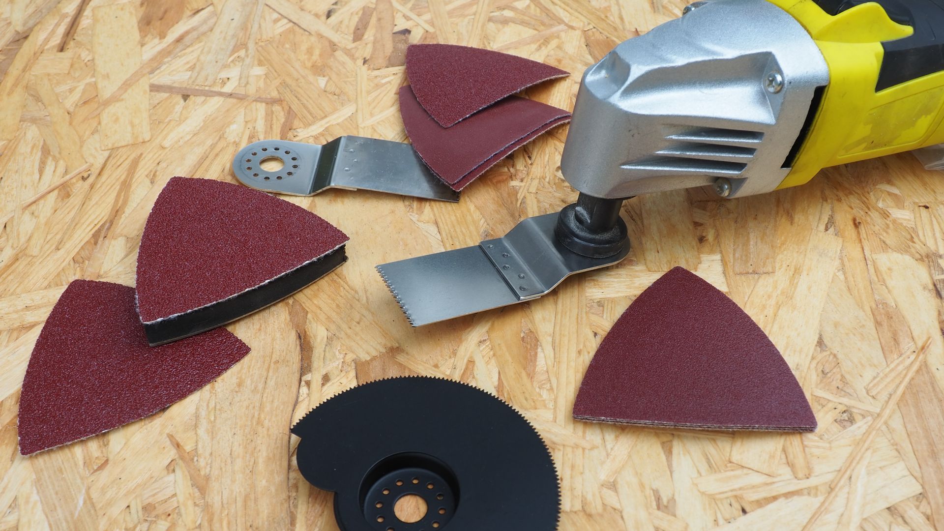 Oscillating tool and attachments.