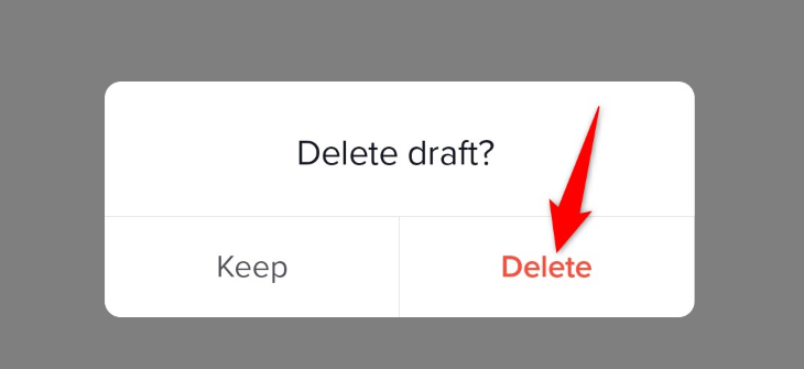 Select "Delete" in the prompt.