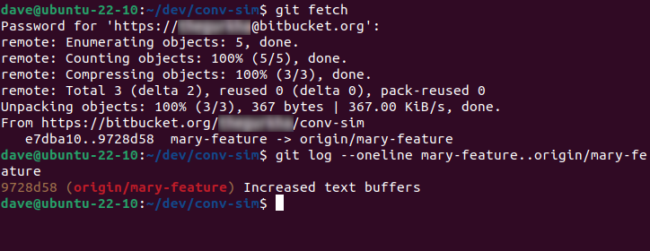 Using git to fetch the remote changes and git log to show the changes