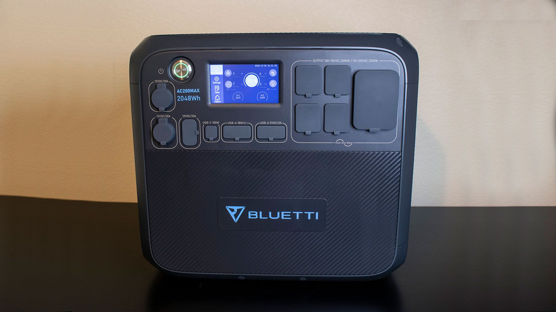BLUETTI AC200MAX portable power station powered on