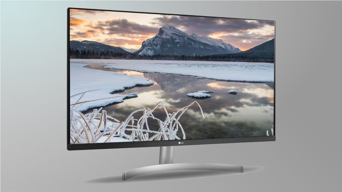 LG 32UN500-W monitor on grey background