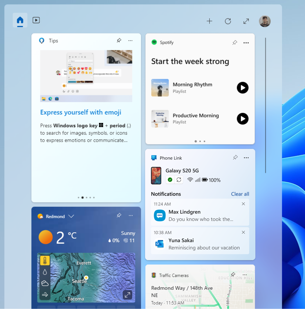 Windows 11 widgets screenshot