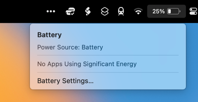 Apps using significant energy in macOS