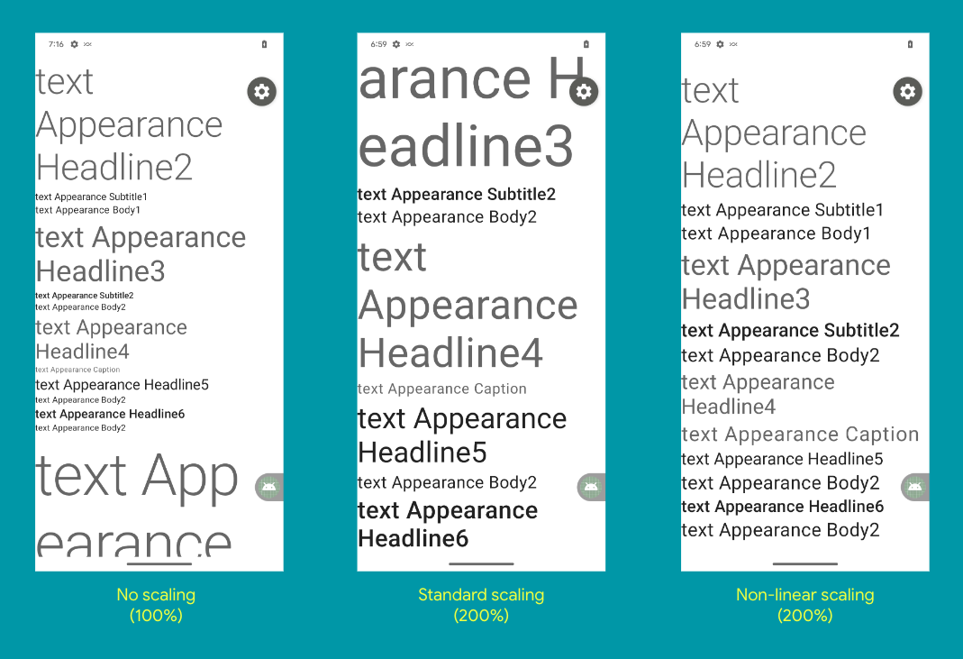 Text scaling in Android 14