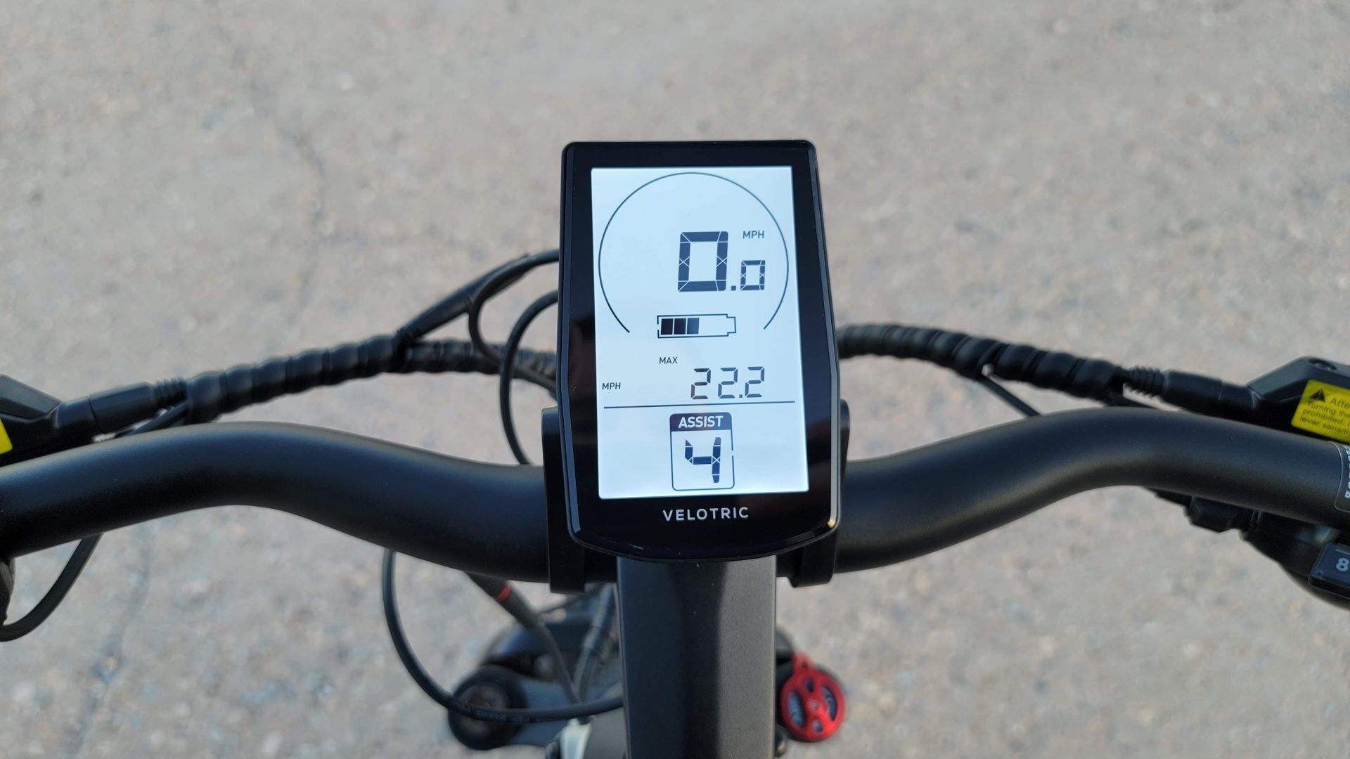 Nomad 1 ebike display and mph