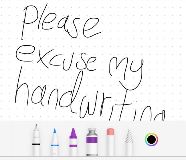 Handwritten note in Freeform for iPhone