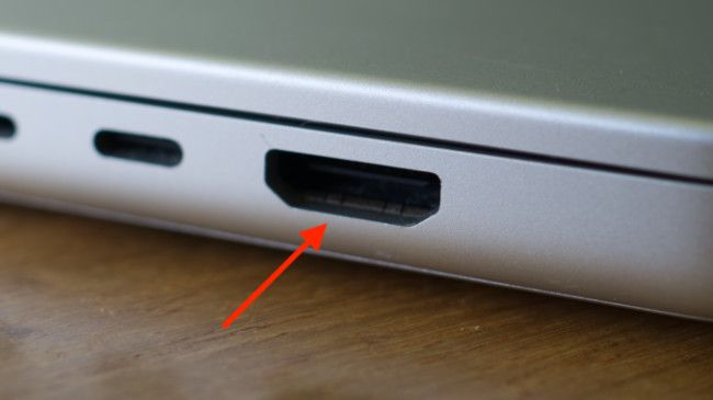 Full-sized HDMI (Type A) port on a 2021 MacBook Pro