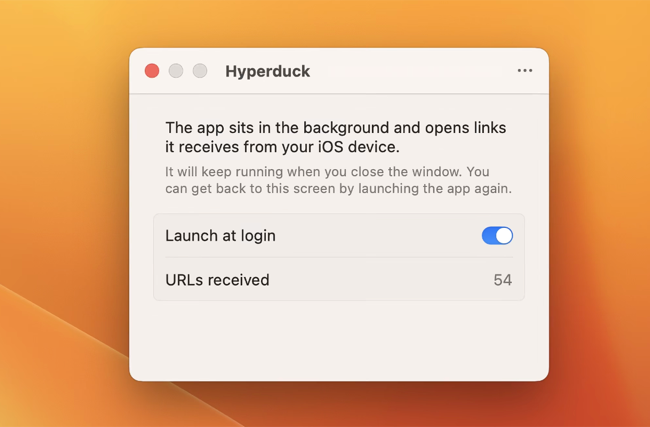 Hyperduck link utility for macOS and iOS
