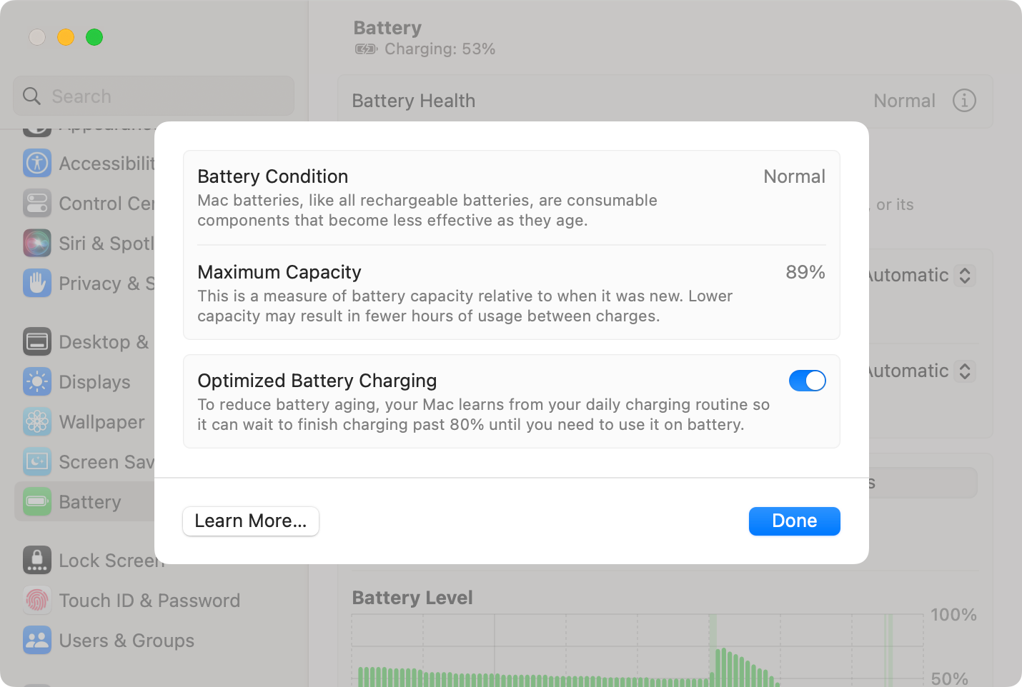 Check your MacBook battery condition