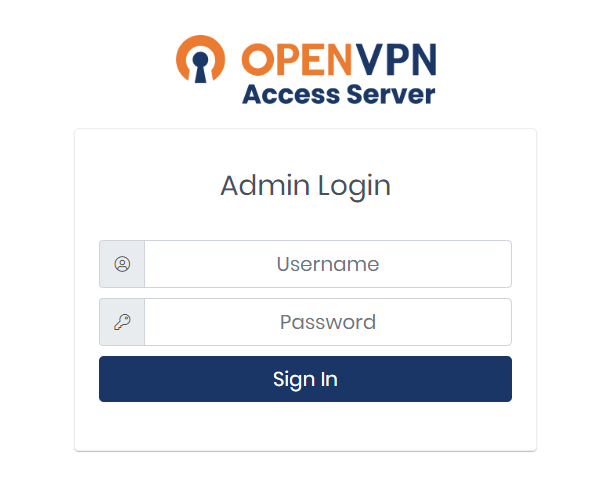 OpenVPN admin login