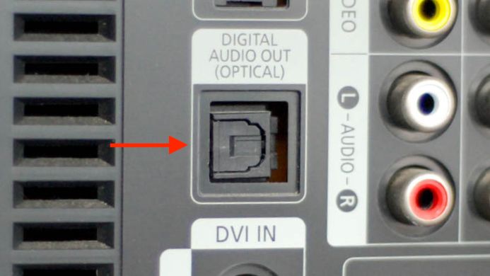 Optical output on an old TV