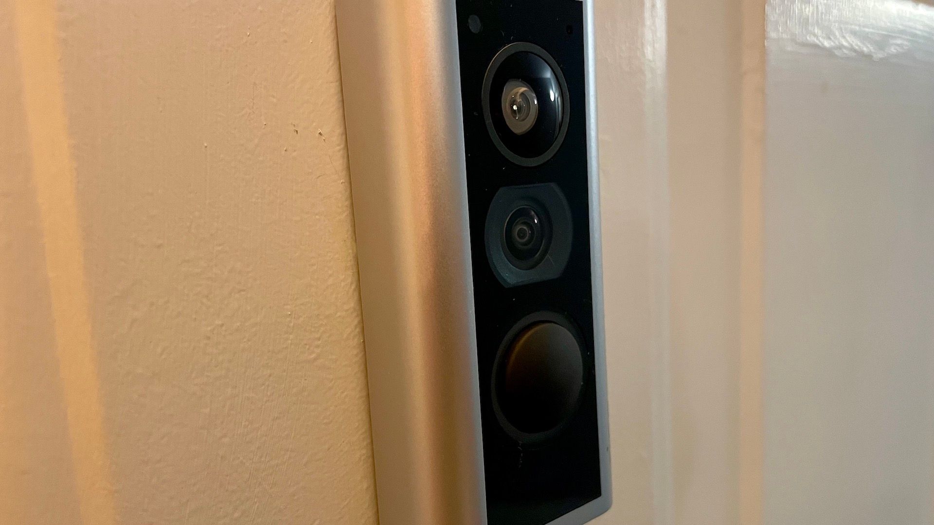 the ring peephole cam (front portion) mounted on a door
