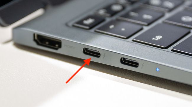 Thunderbolt (USB-C) port on a Samsung Galaxy Book 3 Pro 360