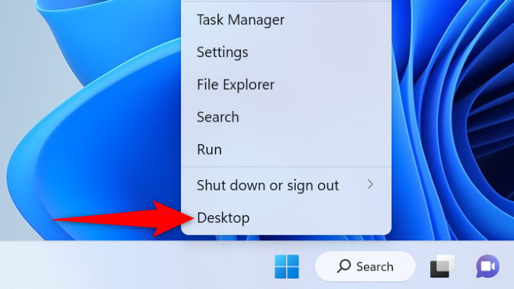 Select "Desktop."