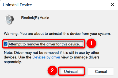 Activate the checkbox and select &ldquo;Uninstall.&quot;