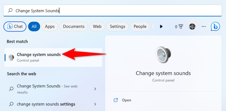 Click &ldquo;Change System Sounds.&quot;