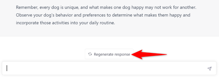 Select "Regenerate Response."