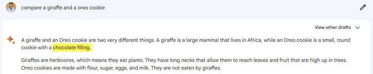 Google Bard wrong about Oreos.