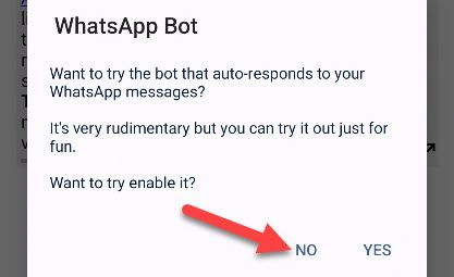 Tap &quot;No.&quot;