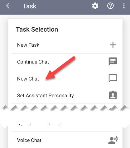 Select a task.