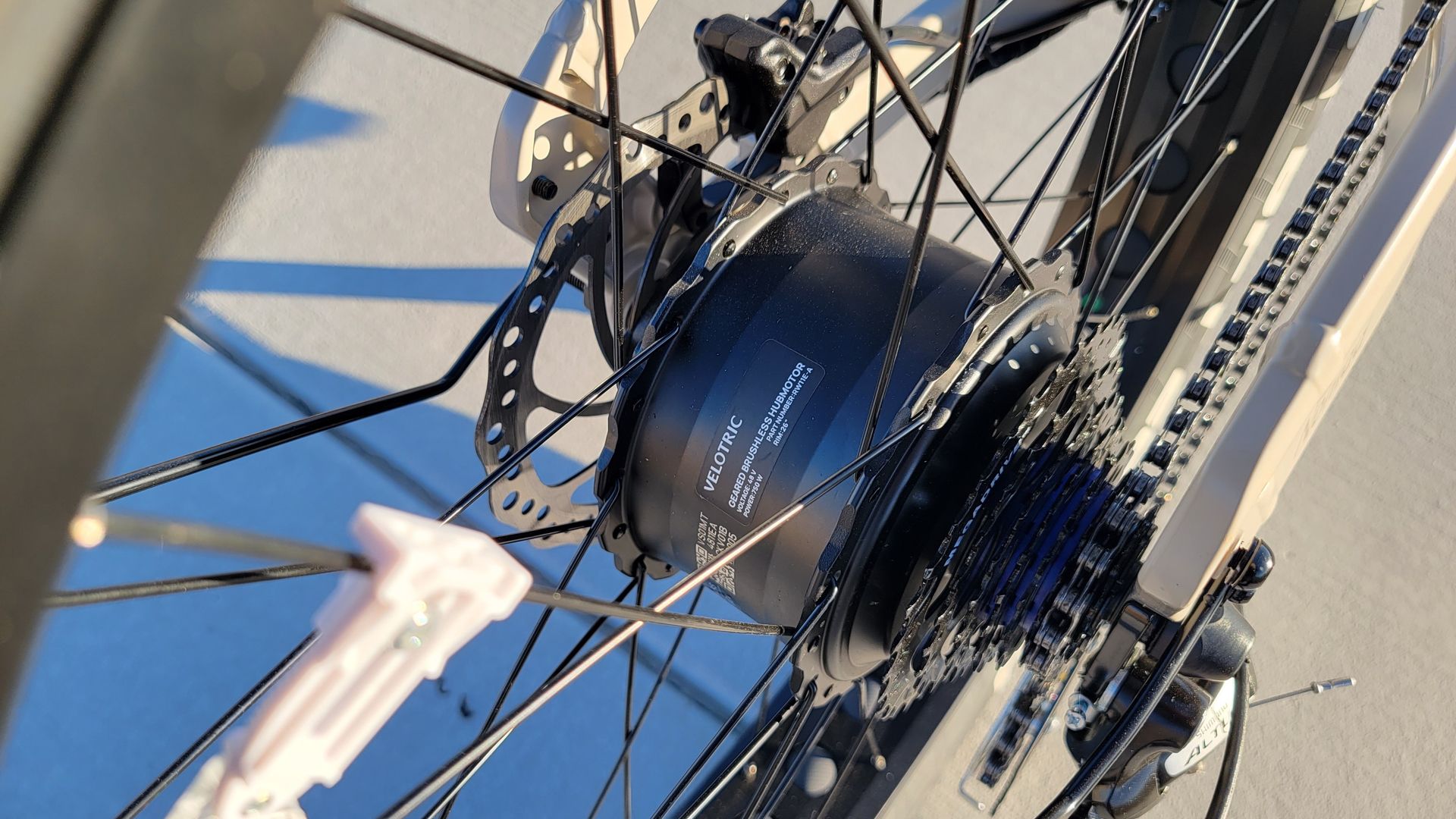 electric bike hub motor inside the rear wheel.