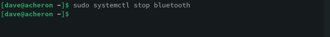 Stopping the running instance of the bluetooth service