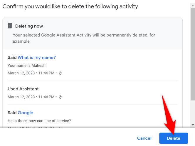 Choose &ldquo;Delete.&quot;