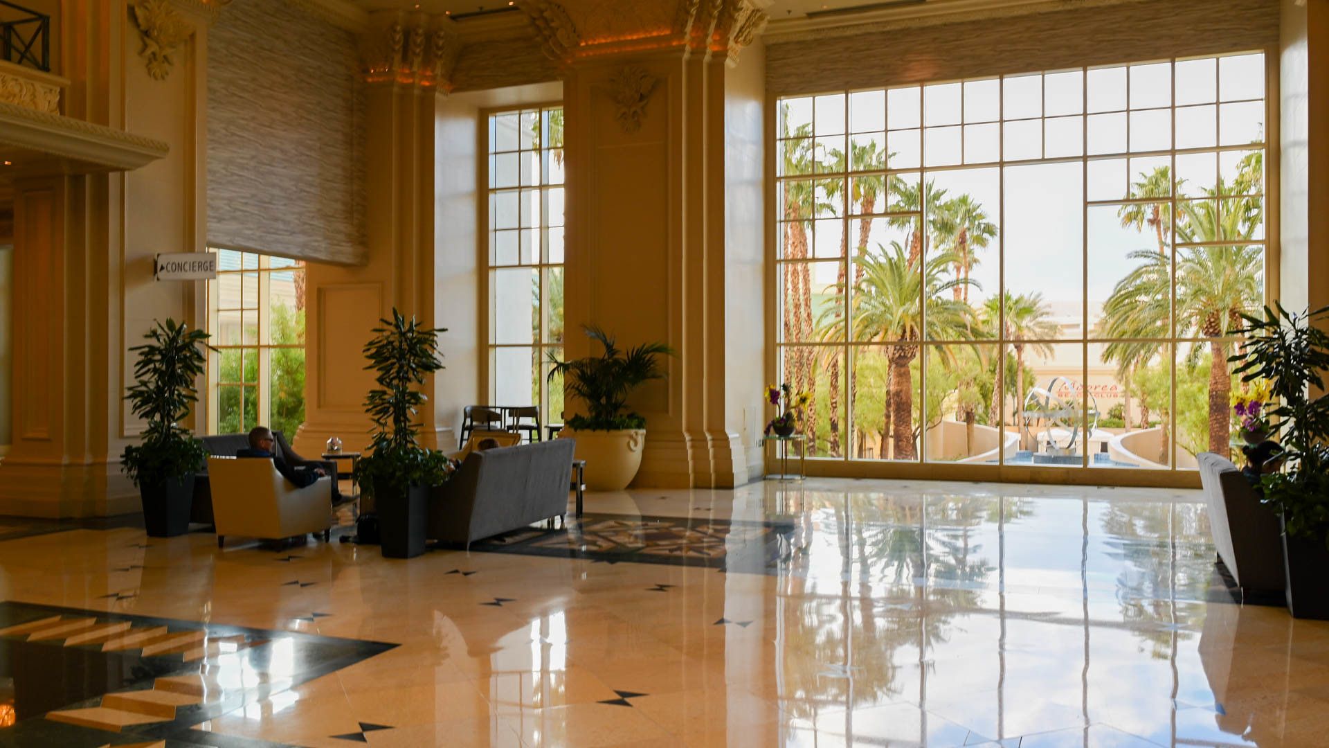 The lobby of the Mandalay Bay hotel in Las Vegas, NV.