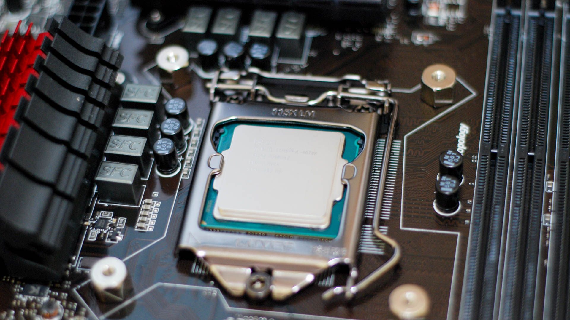 Intel CPU sitting on its socket