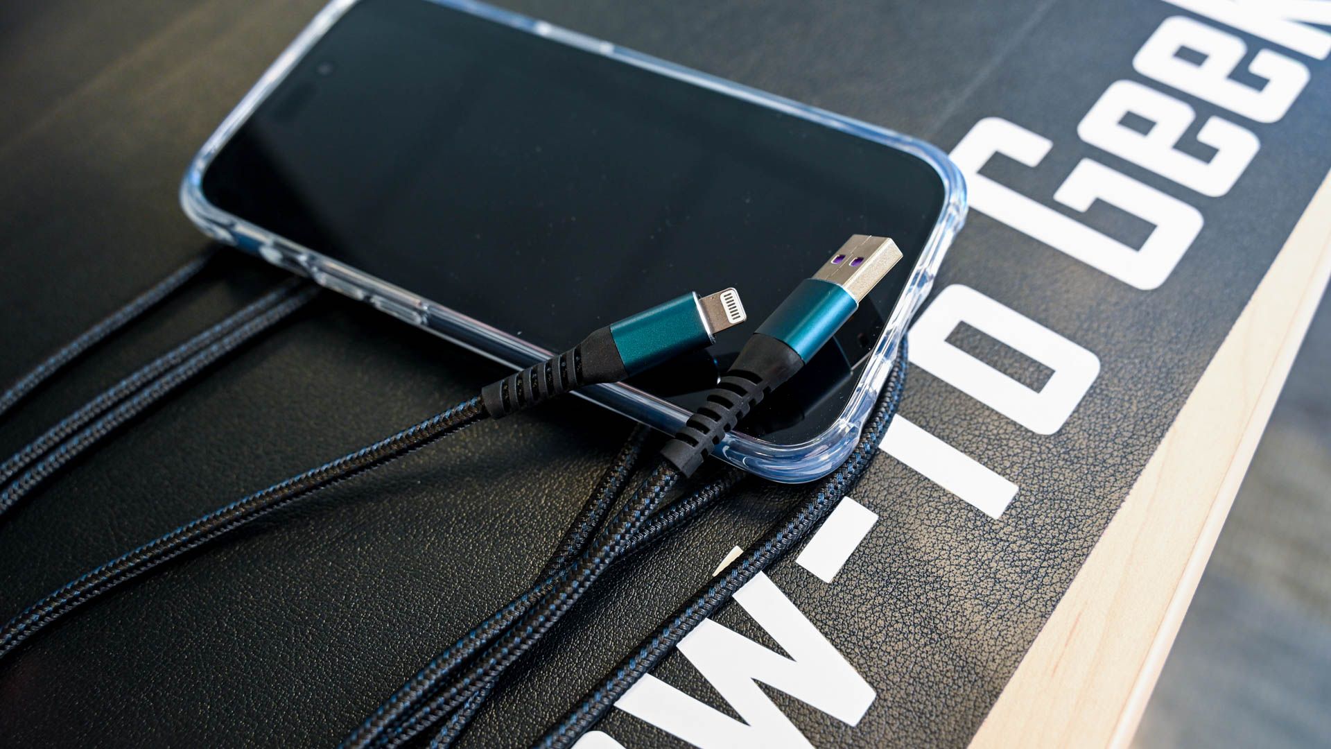 SMALLElectric 6-ft Lightning Cable on an iPhone