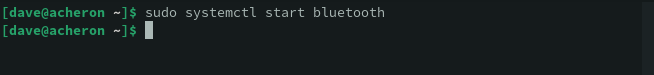 Starting the bluetooth service