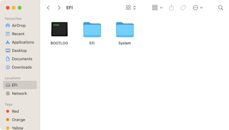 EFI partition mounted in macOS Ventura