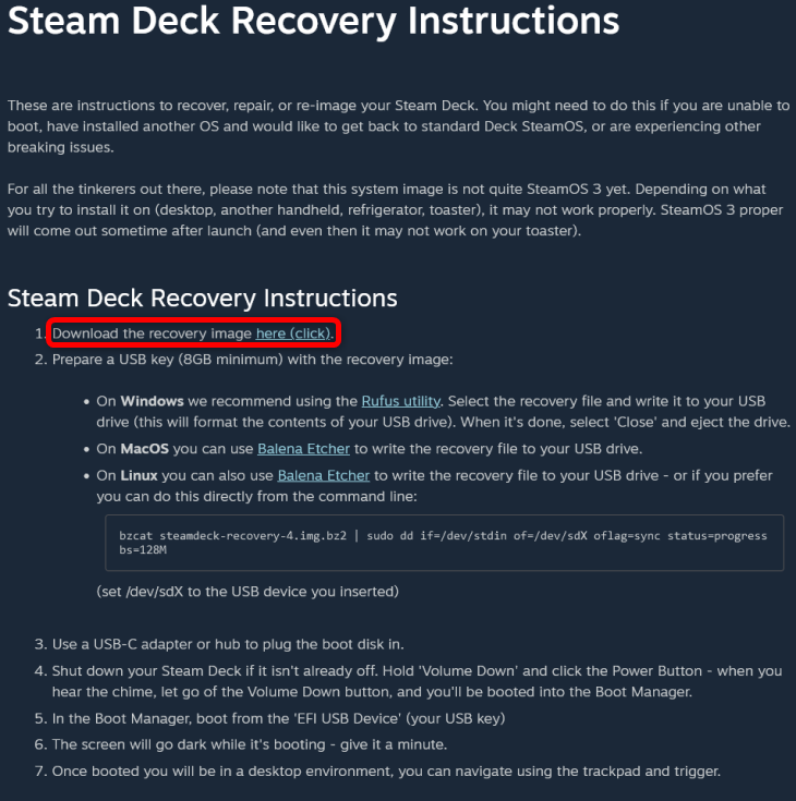 steam deck os download