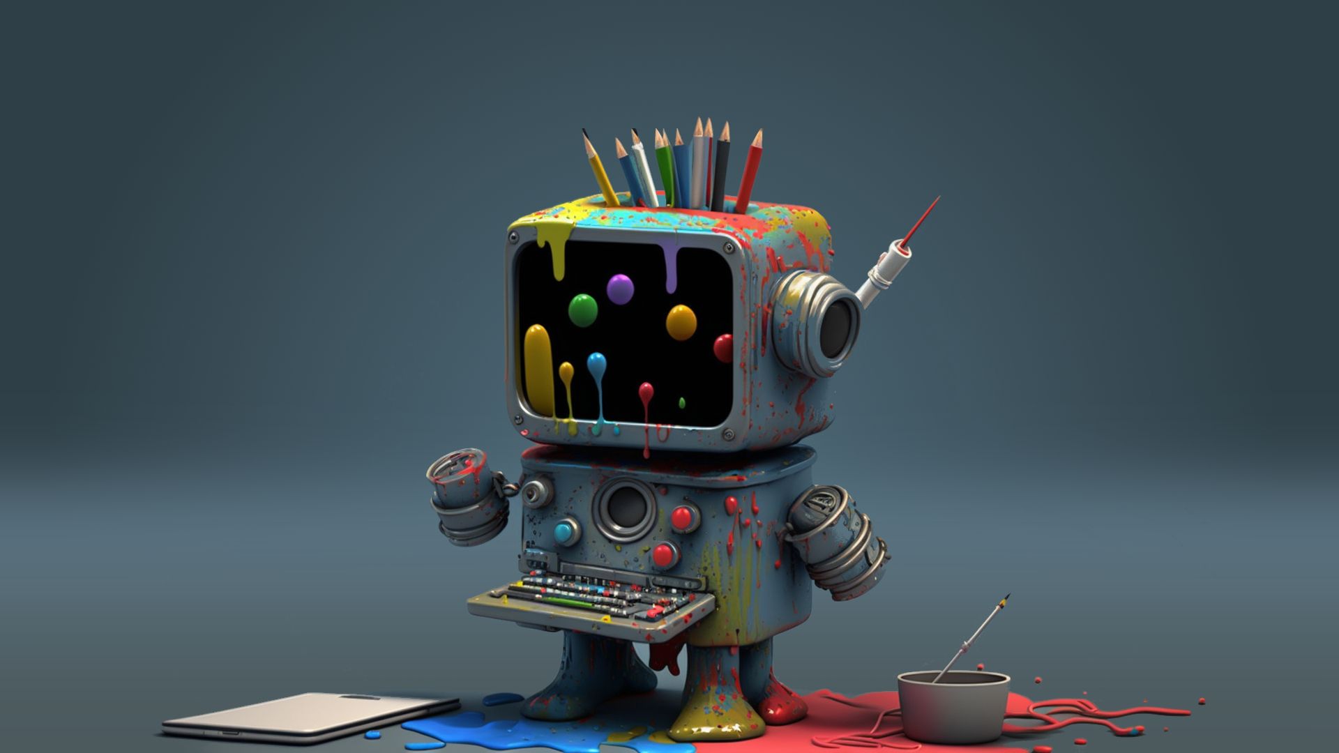 A robot painter.