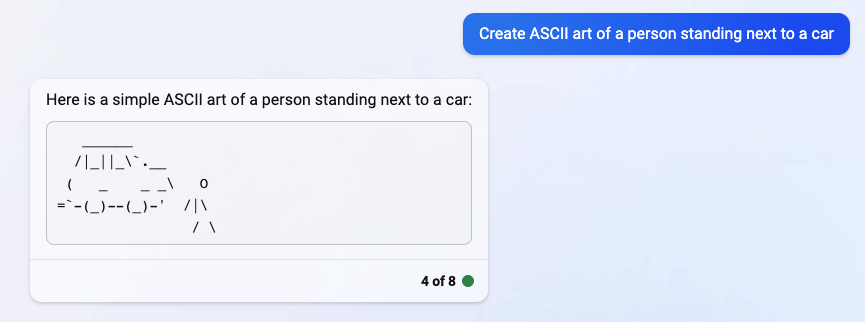 Bing ASCII car art
