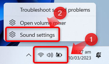 To enter Windows sound settings right click the sound button and then click on sound settings