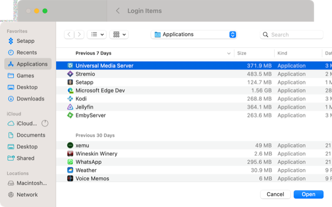 Add macOS application to startup list