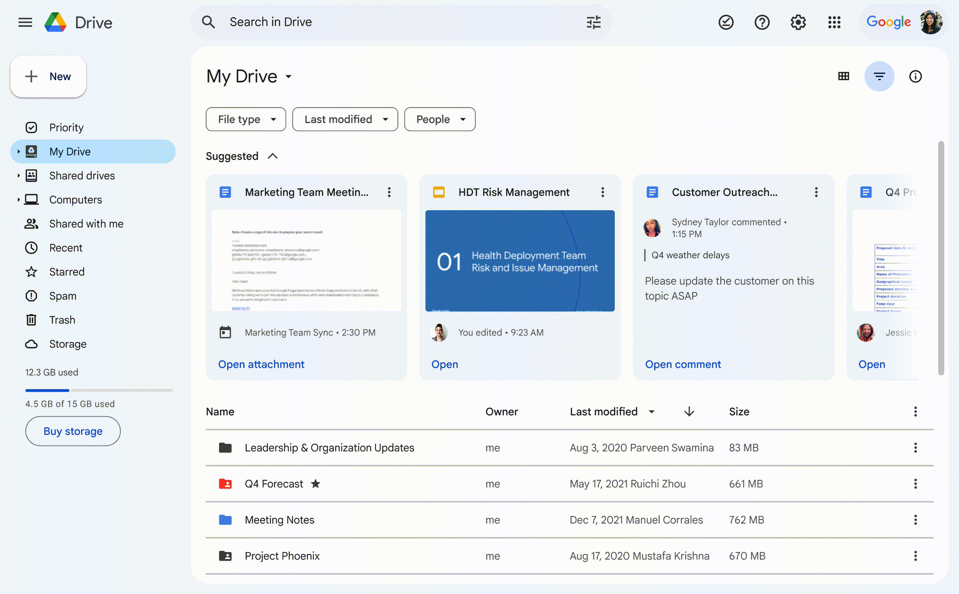 Google Drive filters screen recording