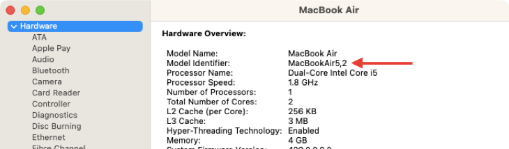 Find your Mac's identifier in System Information
