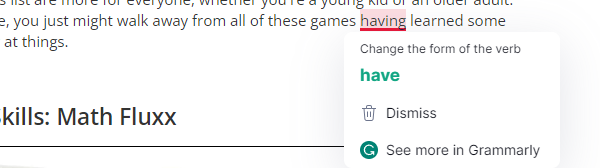 Nonsense correction suggestion made by Grammarly