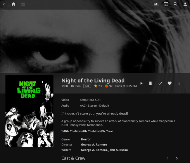 Watching Night of the Living Dead in Jellyfin